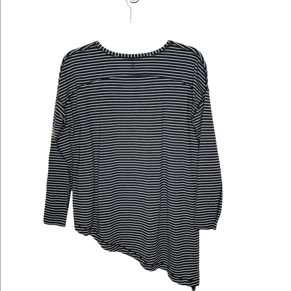 lululemon | To The Point Long Sleeve Modern Stripe Heathered Black White 6 - Picture 4 of 5